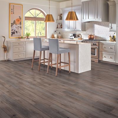 luxury vinyl plank flooring in a kitchen